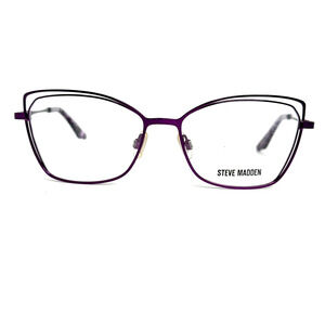 Steve Madden Purple Metal Cat Eye Glasses Bradshaw Eggplant 54 16 135 20571